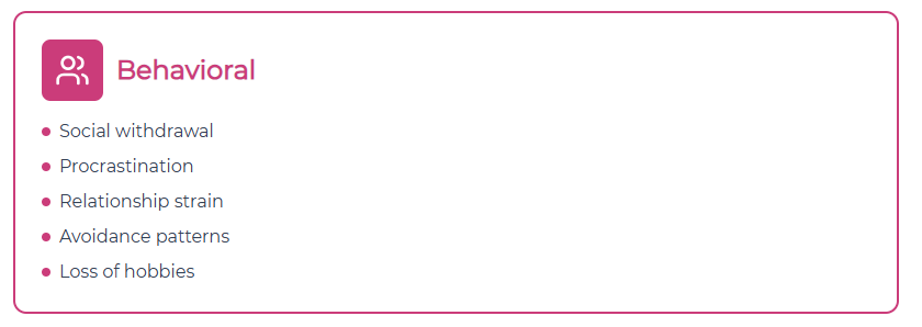 behavioral symptons of Chronic Stress