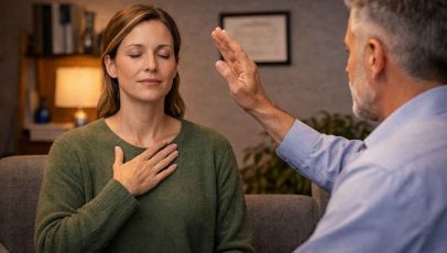 EMDR therapy for trauma and ptsd. EMDR therapy session in a calm setting